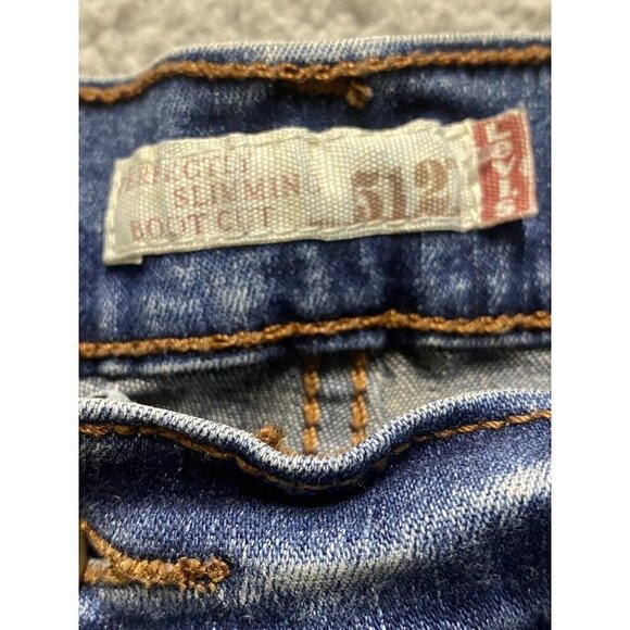 Levis 512 Red Tag Jeans Womens 16 Blue Perfectly Slimming Short Denim St… - Picture 8 of 9